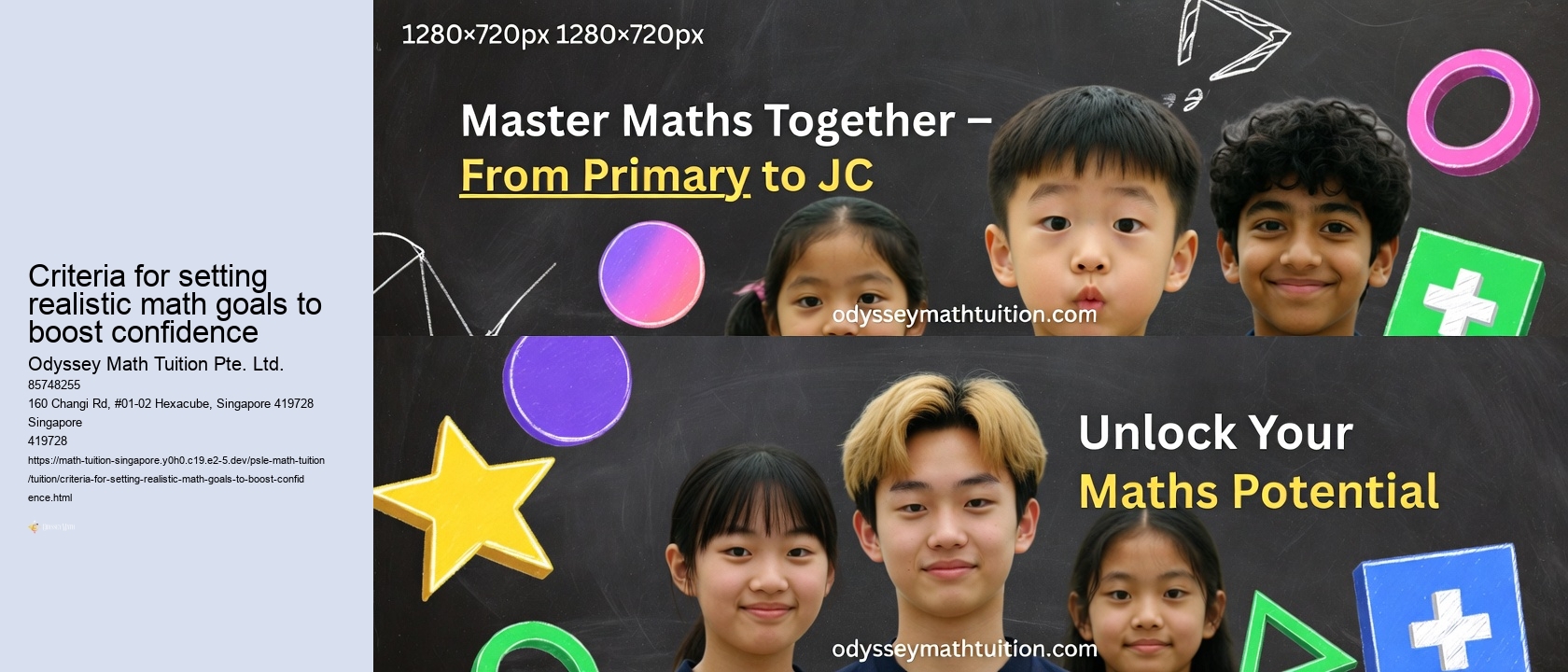 Criteria for setting realistic math goals to boost confidence