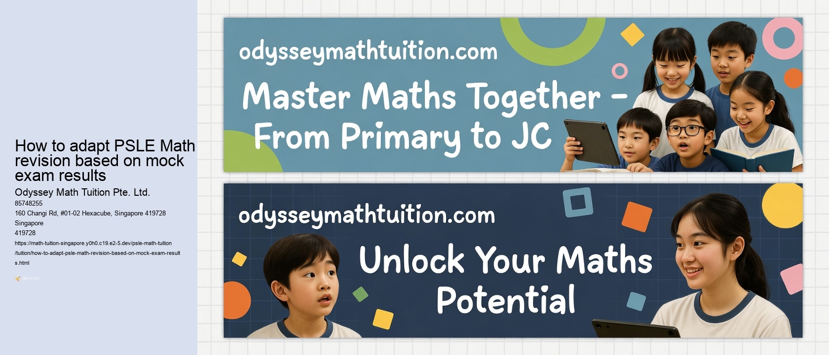 How to adapt PSLE Math revision based on mock exam results