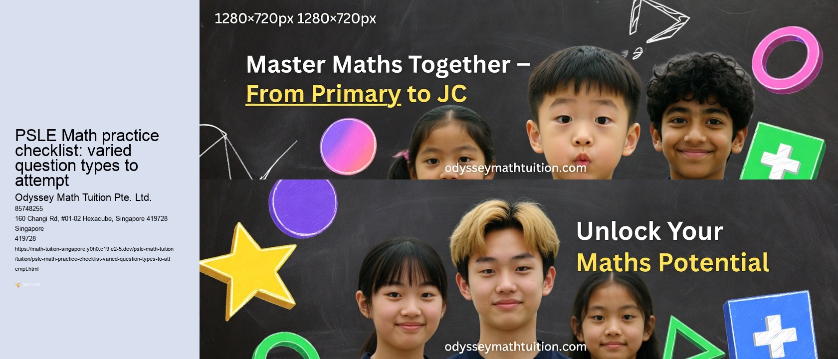 PSLE Math practice checklist: varied question types to attempt