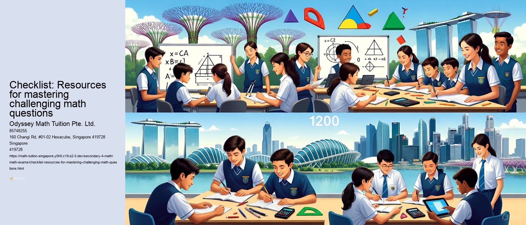 Checklist: Resources for mastering challenging math questions