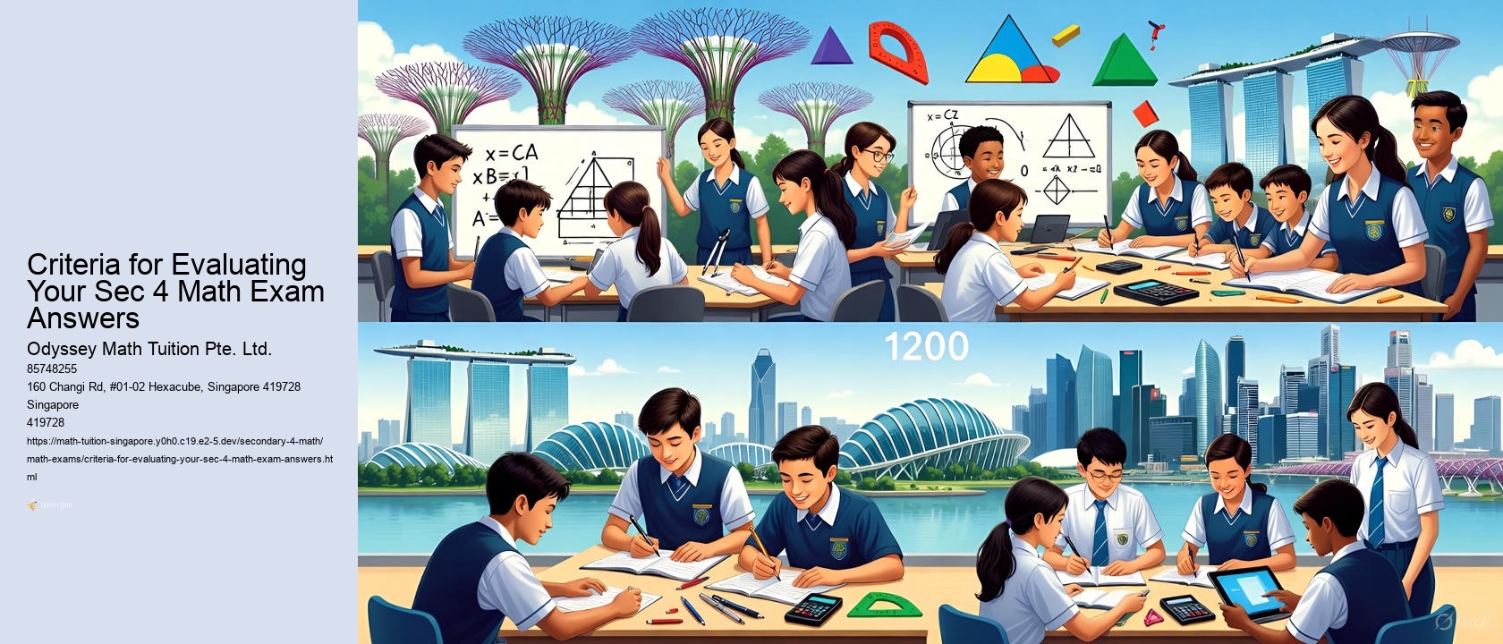 Criteria for Evaluating Your Sec 4 Math Exam Answers